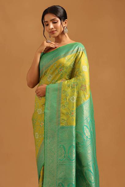 Woven Bollywood Silk Blend Saree
