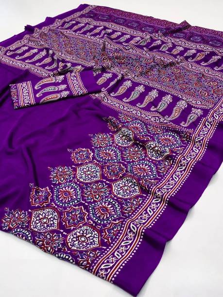 SACCHIYAYY Printed Bollywood Satin Saree