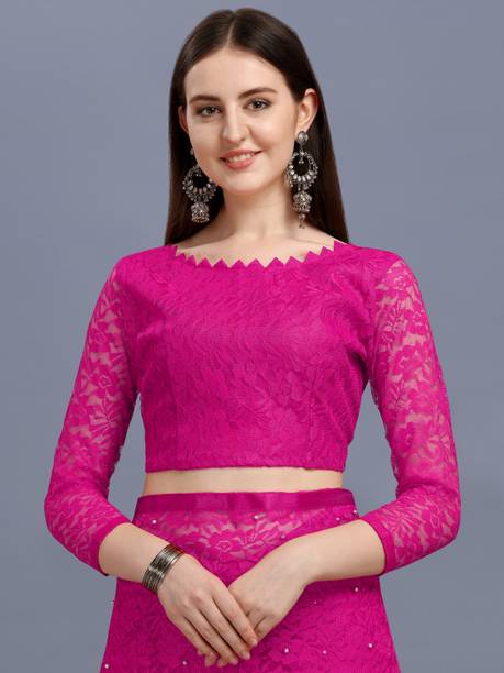 LOROFY Self Design Bollywood Net Saree - Image 3