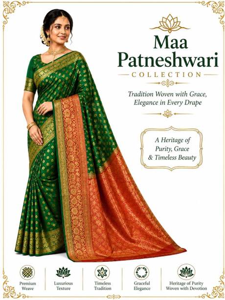 MAA PATNESHWARI COLLECTION Woven Banarasi Art Silk, Pure Silk Saree