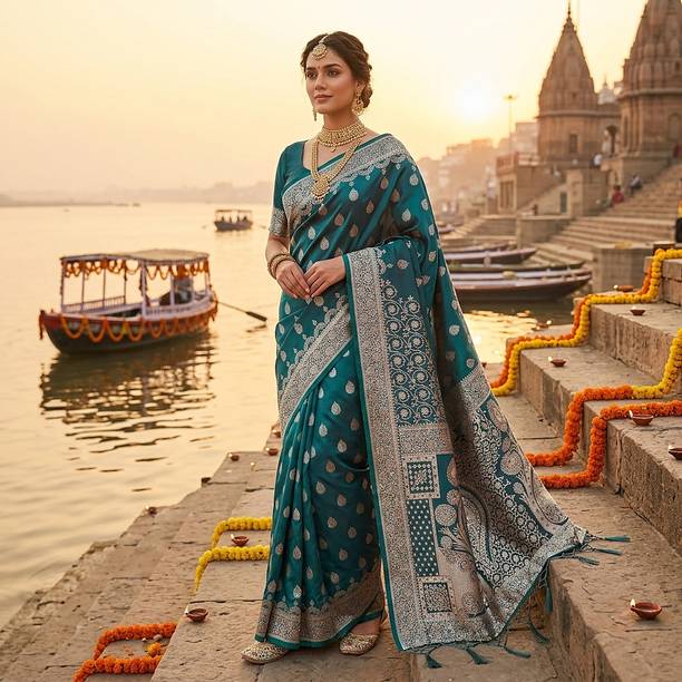 Vichitra Woven Kanjivaram Silk Blend Saree