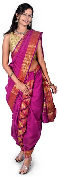 Aradhana Fashion Pvt Ltd Woven, Embellished Paithani Pure Cotton Saree