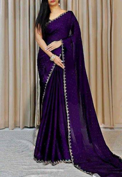 Embroided Linen Saree