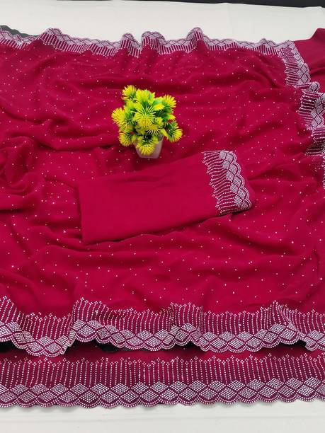 Reizen Embellished Bollywood Georgette Saree