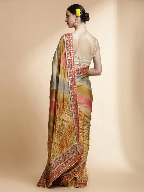 Jaipur Kurti Printed Bandhani Georgette Saree - Image 5