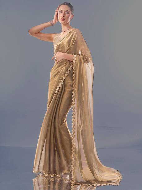yourwish Self Design, Solid/Plain Bollywood Jimmy choo Saree