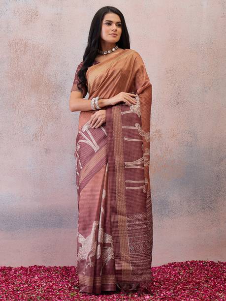 Digital Print Bhagalpuri Silk Blend Saree