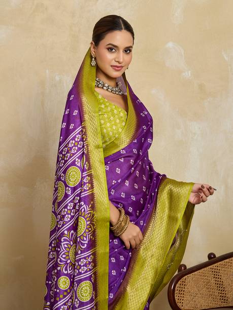 BFM Printed Bollywood Silk Blend Saree