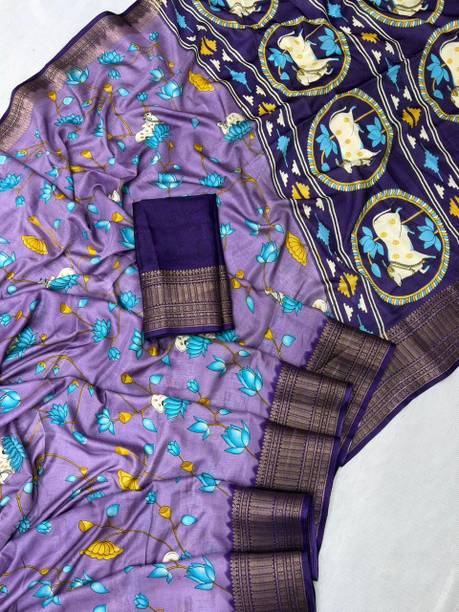 Triyasha Geometric Print Bollywood Art Silk Saree