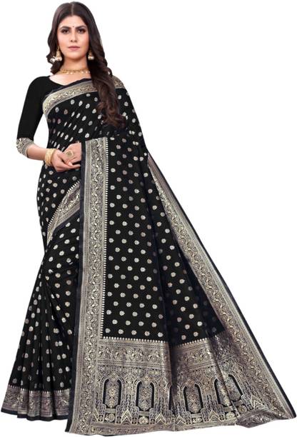 Houri Fab Printed Kanjivaram Cotton Silk, Jacquard Saree
