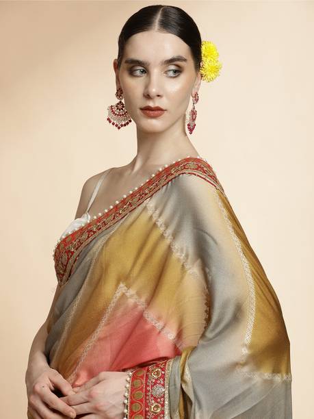 Jaipur Kurti Printed Bandhani Georgette Saree - Image 3