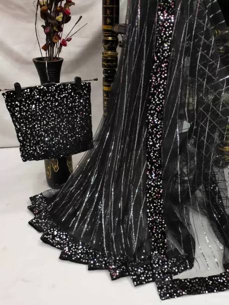 Embellished Leheria Net Saree