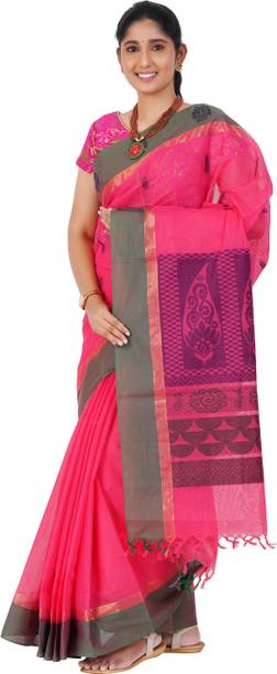 RSV FABRICS Woven Chettinadu Pure Cotton Saree
