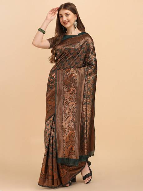 Woven, Self Design Kanjivaram Pure Silk, Jacquard Saree