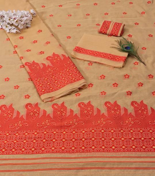 Self Design, Woven Mekhela Chador Cotton Blend Saree Price in India
