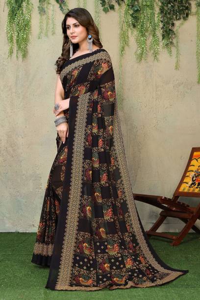 YASHIKA Printed, Digital Print Daily Wear Georgette Saree - Image 3