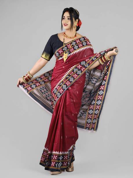 Printed Sambalpuri Pure Cotton Saree
