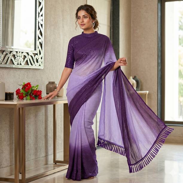 Ombre, Embellished Bollywood Georgette Saree