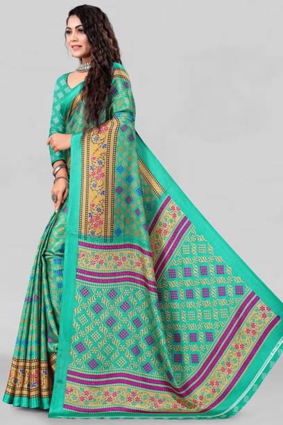 Leelavati Printed Daily Wear Crepe Saree - Image 4
