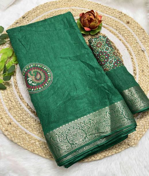 Woven Mysore Silk Blend, Jacquard Saree