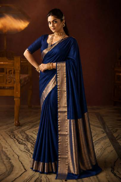 Woven, Solid/Plain Banarasi Art Silk Saree