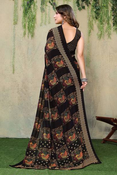 YASHIKA Printed, Digital Print Daily Wear Georgette Saree - Image 4