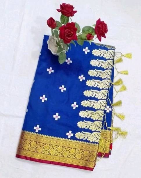 Embroidered Banarasi Satin Saree Price in India