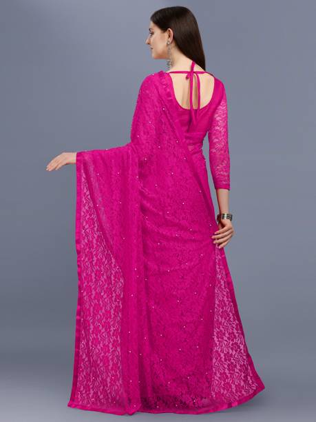 LOROFY Self Design Bollywood Net Saree - Image 2