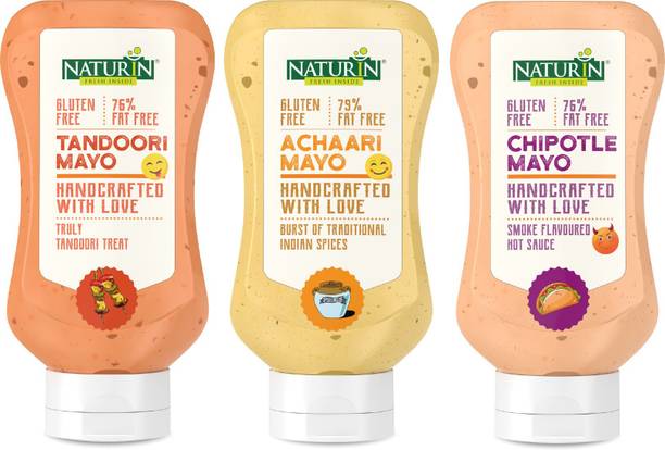 Naturin Pack of 3- Tandoori Mayo 290g, Achaari Mayo 290g and Chipotle Mayo 290g Dip