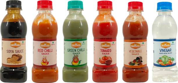 Fruvanta Catchup/Sauce Combo Soya,Red and Green chilli,tomato,vinegar,vegetable(200g x6) Sauces & Ketchup
