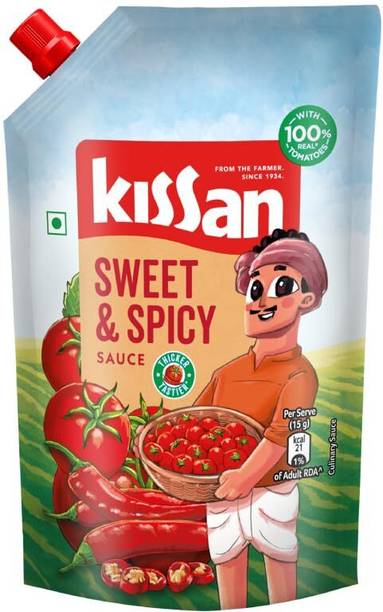किसान FRESH SWEET & SPICY KETCHUP MADE FROM REAL TOMATOES