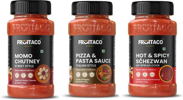 fruitaco Momo Chutney, Schezwan, and Pizza Pasta Sauce Combo| Sauce & Dip