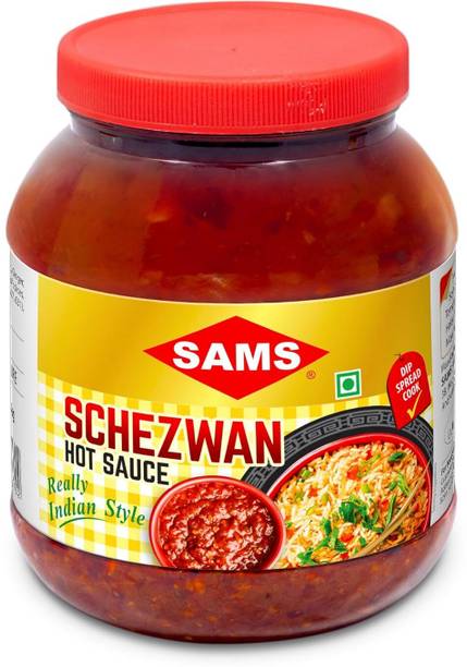 sams Schezwan Hot Sauce 1kg, Dip, Spread, Marinade, Vegan Sauces