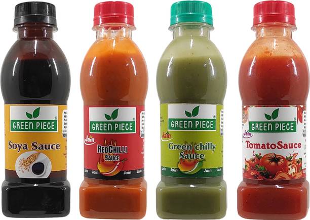 GREEN PIECE Jain Combo Without Onion/garlicSoya ,Tomato,Green Chilli,Red Chilli(200gm x4) Sauces & Ketchup