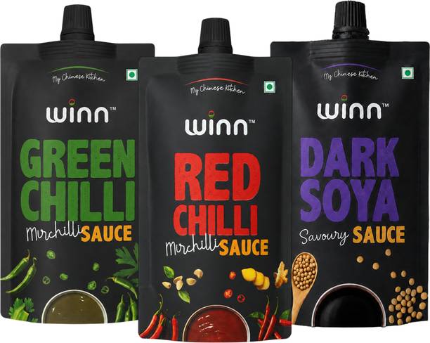 Winn Red Chilli, Green Chilli, Dark Soya Sauce Combo Sauce