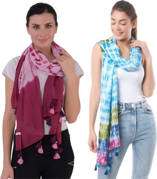 Printed Viscose Women Multicolor Scarf, Stole, Fancy Scarf