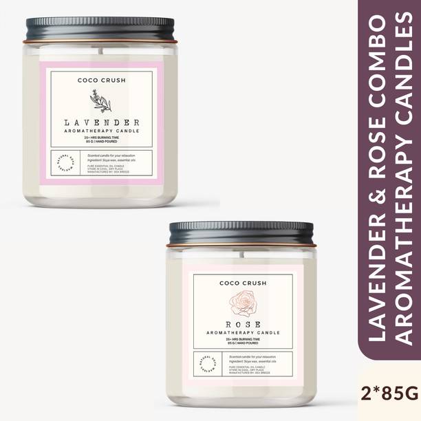 COCO CRUSH Rose Aromatherapy Jar Candle -100% Pure Soy Wax, Natural Fragrance|2*85G Candle