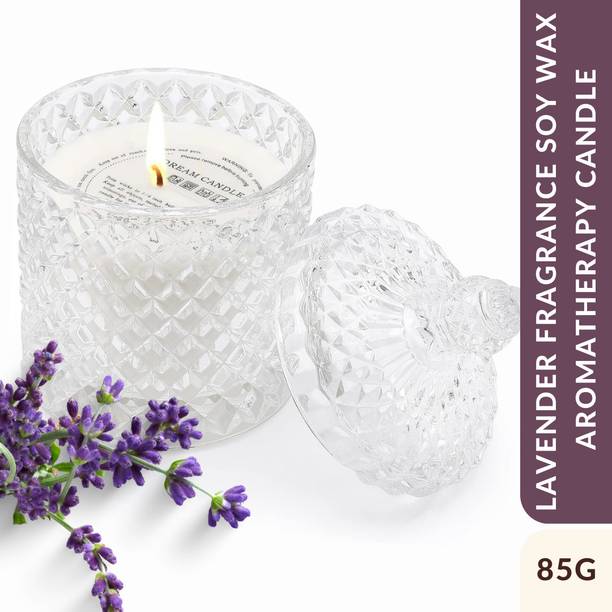 COCO CRUSH Lavender Aromatherapy Crystal Jar Candle -100% Pure Soy Wax, Natural Fragrance Candle
