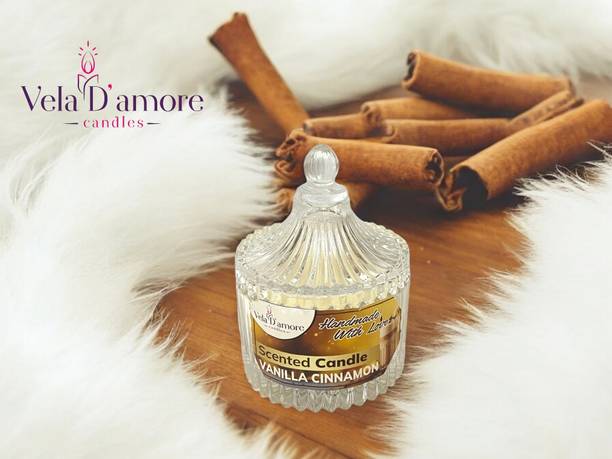 Veladamore Jar Candles Organic Hand Poured Soy Wax Scented Crystal for Home Decor Candle