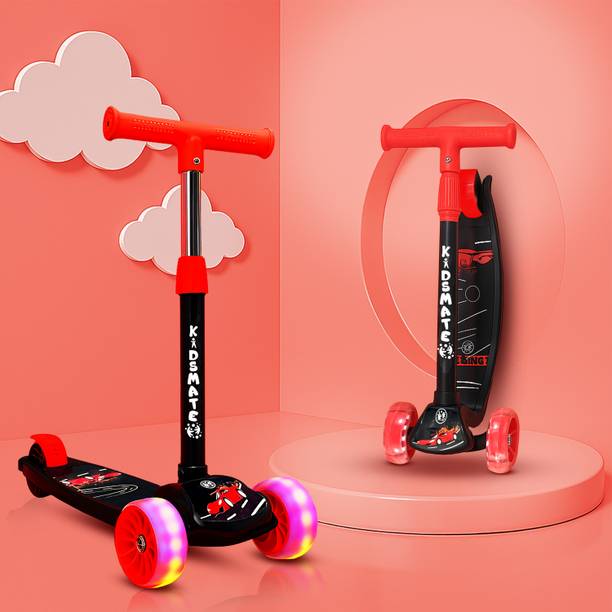Kidsmate Rider Pro Kick Scooter for Kids | 3-Wheels with LED Light, Adjustable Height Kids Scooter