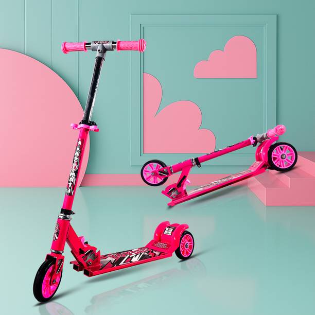 Kidsmate Roadeo Metal Kick Scooter for Kids| Foldable & Attractive| 4 Adjustable Height Kids Scooter