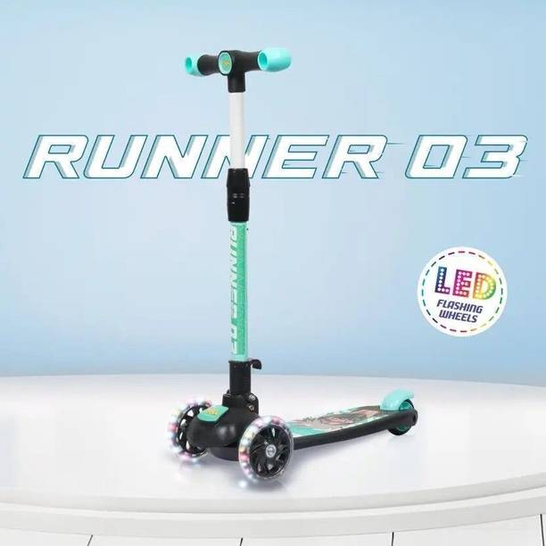 Little lions Runner Scooter for Kids | Foldable and Skating Scooter Height Adjustable Handle Kids Scooter