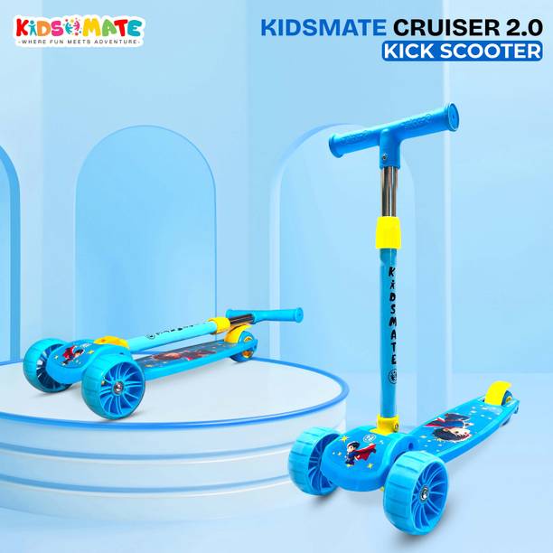 Kidsmate Cruiser 2.0 Foldable 3-Wheel Kick Scooter for Kids | 5-Level Adjustable Height बच्चे स्कूटर