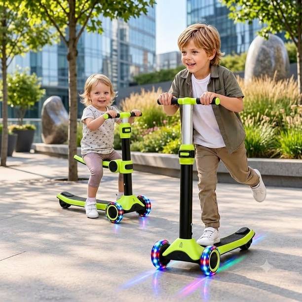 KIDZEE BICYCLE Kids 3-Wheel Scooter with Adjustable Seat and LED Light Wheels Kids Scooter