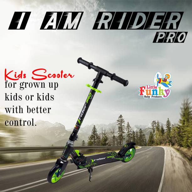 Little Funky Rider Pro Scooty with Side Stand, 3 Adjustable Height Kids Scooter