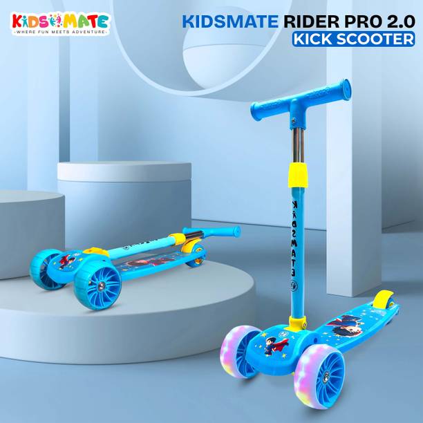 Kidsmate Rider Pro 2.0 Kids Kick Scooter | 3-Wheel with LED Lights & Adjustable Height Kids Scooter