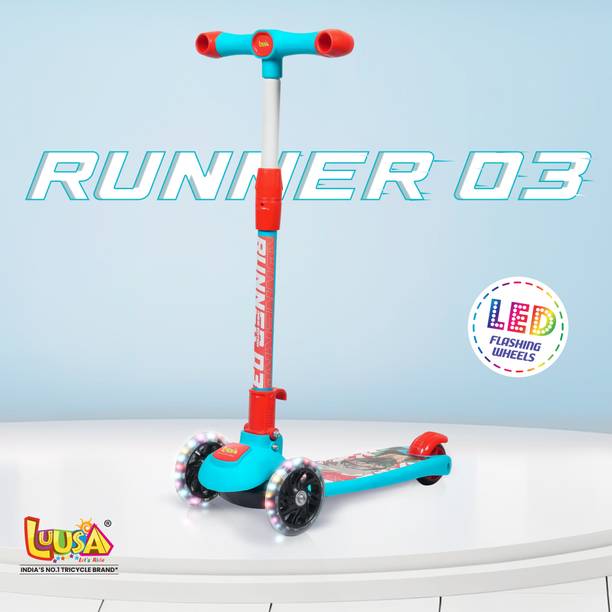 Little lions Runner Scooter for Kids | Foldable and Skating Scooter Height Adjustable Handle Kids Scooter