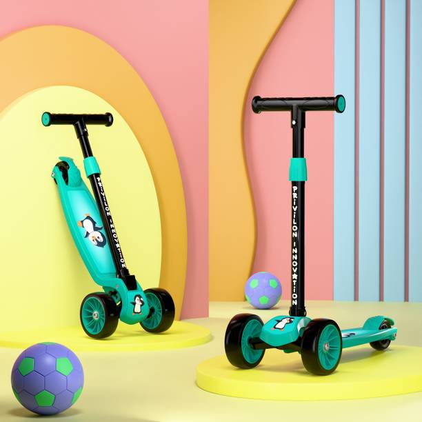 SHIVRUDRA Kids 3-Wheel Kick Scooter | Adjustable Height | Foldable BABY Scooter for 75Kg Kids Scooter
