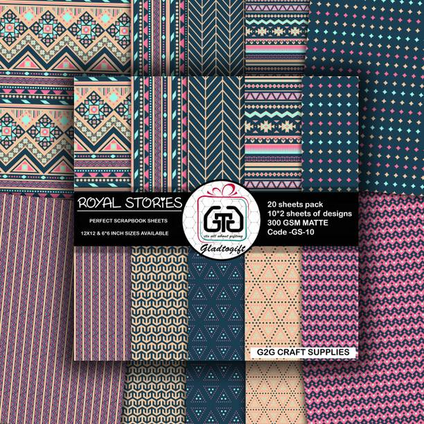 Gladtogift royal stories 6x6 craft paper pack Theme,  Scrapbook Kit