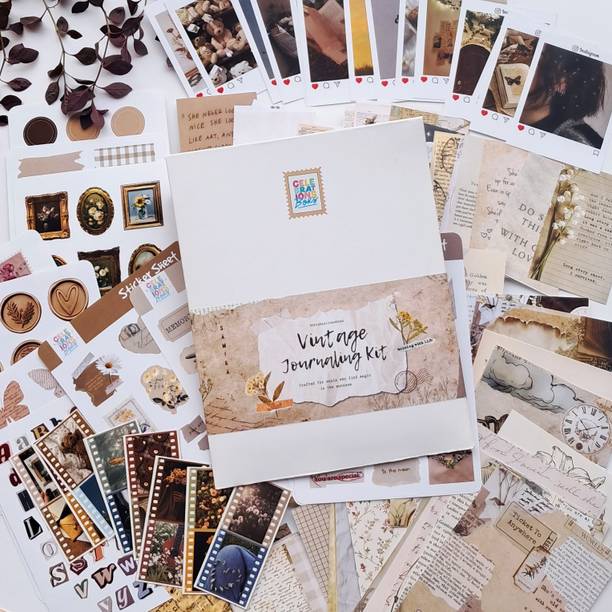 CeleBoxs Vintage Aesthetic Journal Theme,  Scrapbook Kit